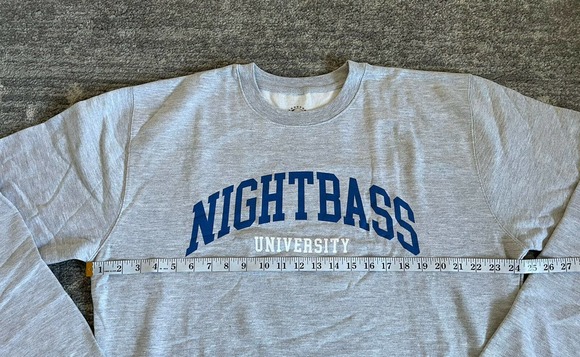 Night Bass University Mens XL Sweatshirt Shorts Set Gray Warm New J9 - Picture 7 of 12